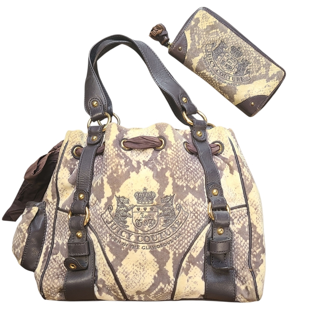Juicy Couture Python Daydreamer Tote & Wallet Set Y2K Vintage Icon